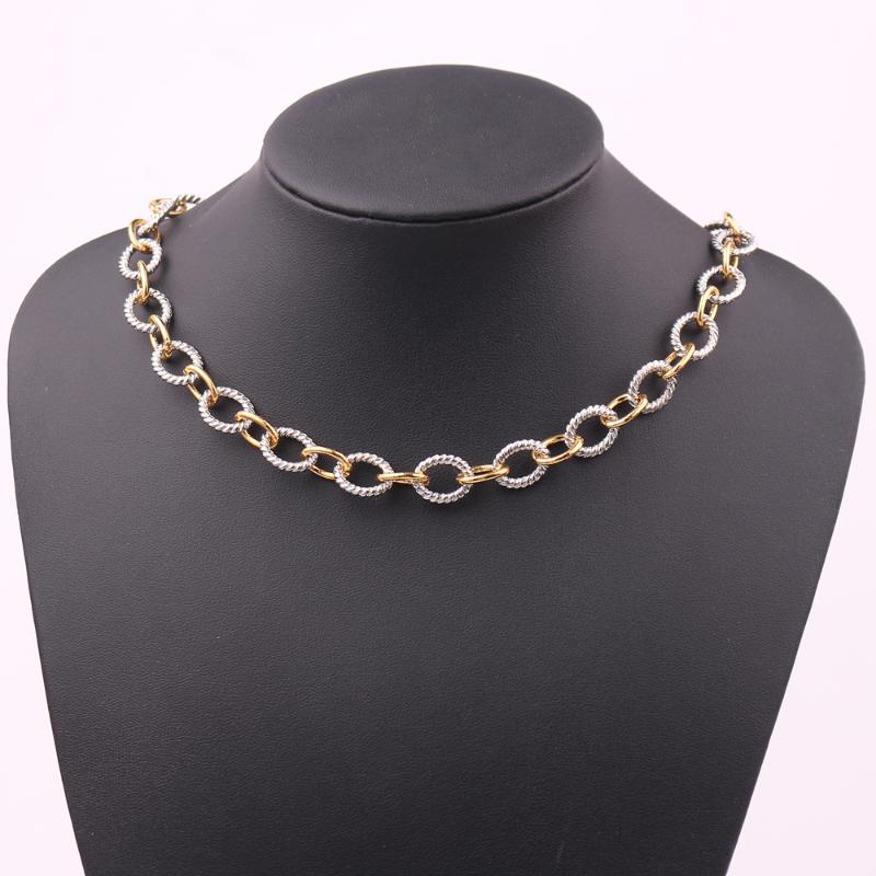 Pendant Necklaces Fashion Punk Miami Cuban Choker Necklace Collar Statement Hip Hop Big Chunky Aluminum Golden Thick Chain Women Jewelry-image-706634681