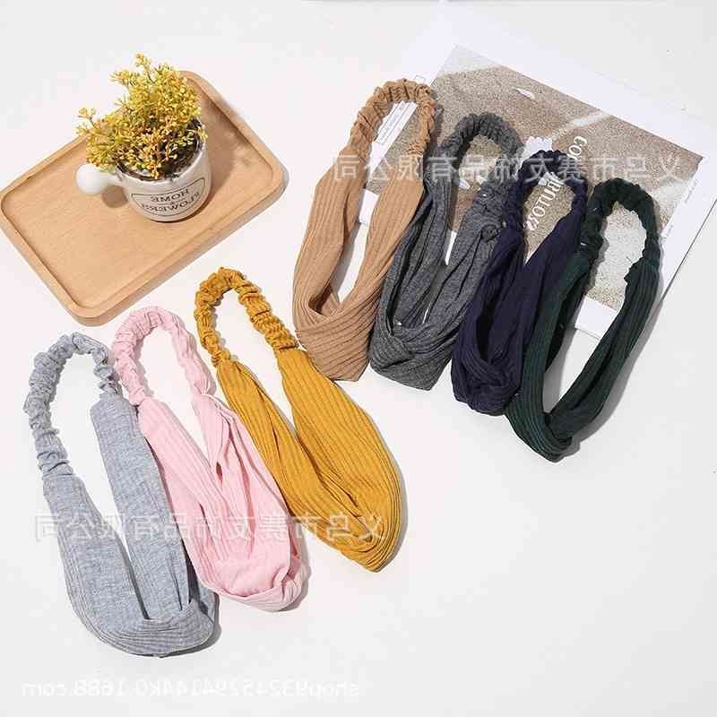 

color solid Knitted cross elastic yoga sports hair face washing headband female