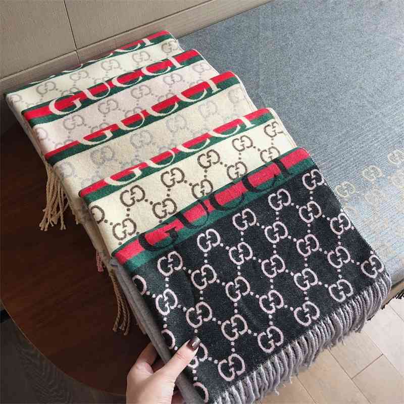 

Double G letter double-sided imitation scarf autumn and winter female cashmere long warm Bib big bee shawl