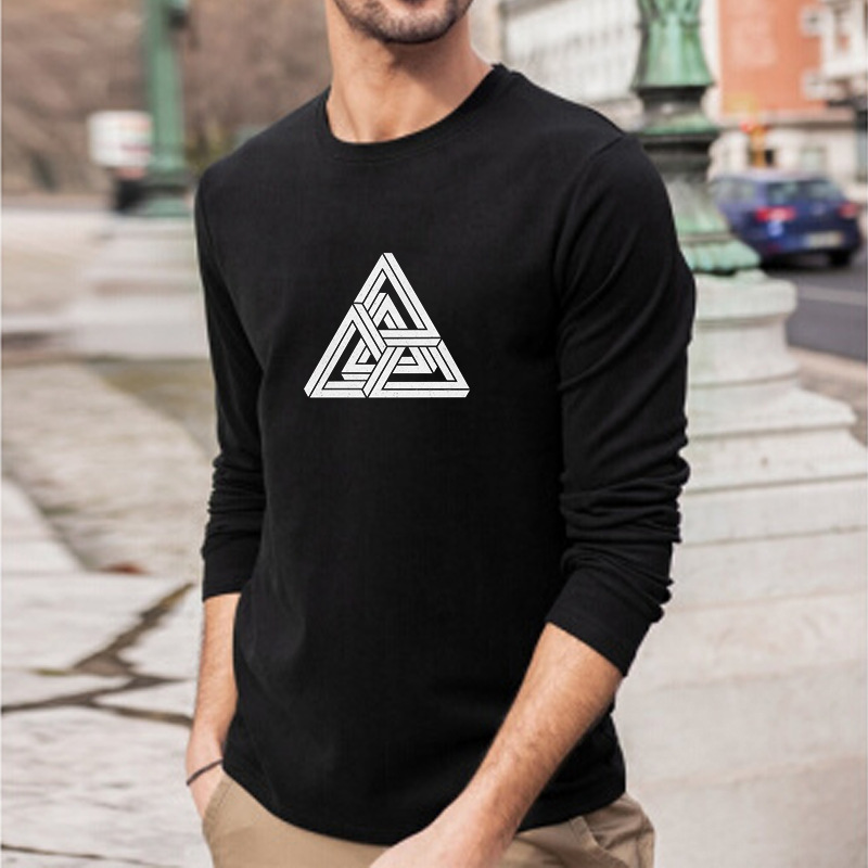 

autumn and winter new long sve t-shirt men's pure cotton men's long sve men's t-shirt autumn cloth upper cloth round neck, White;black