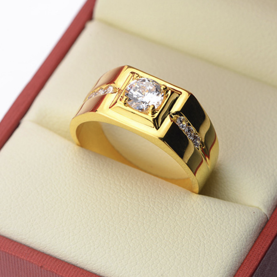 

charming 24K gold ring mens aggressive opening ring