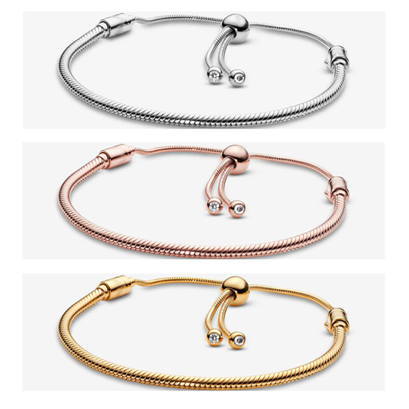 

925 Sterling Silver Bracelet Luxury Jewelry Adjustable DIY Ladies Jewelry Fashion Classic Gift
