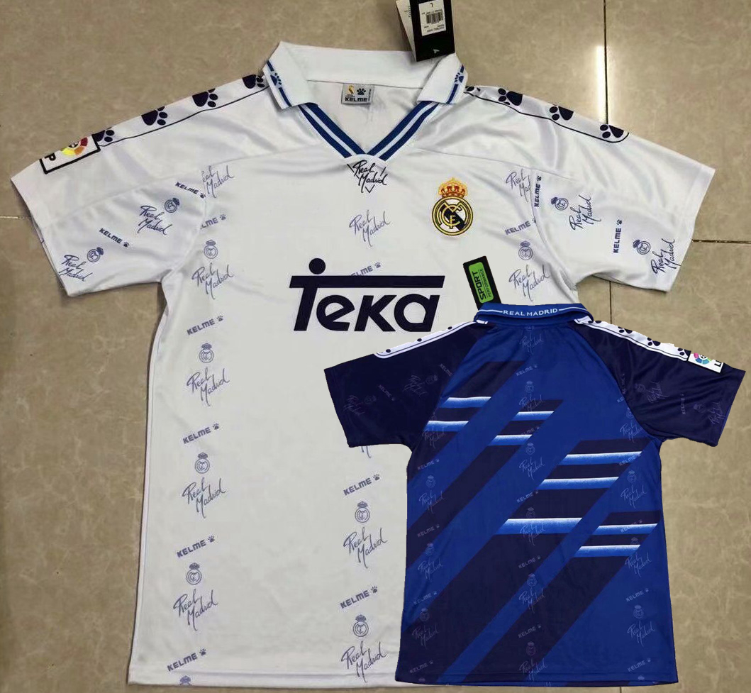 

Retro classic 1994 1995 1996 Real Madrid soccer jerseys REDONDO 94 96 home away football shirt
