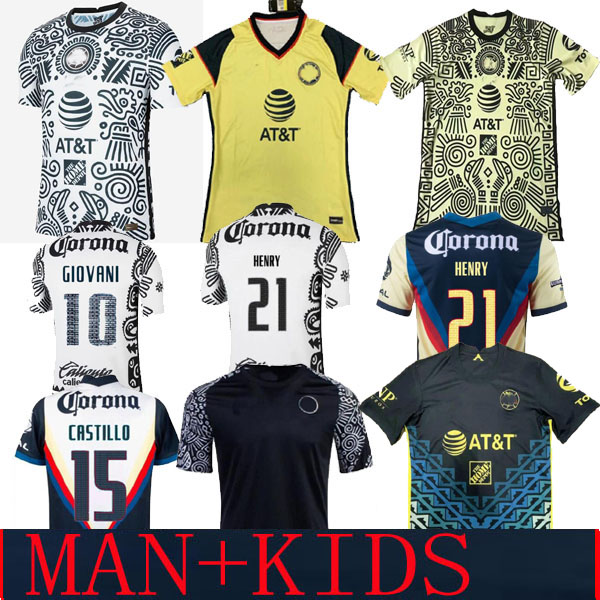 

liga mx 21 22 Club America Soccer Jerseys GREEN third HENRY 3rd GIOVANI CACERES B.VALDEZ 2021 HOME AWAY maillot MEN KIDS KIT Football training Shirts, Away kids