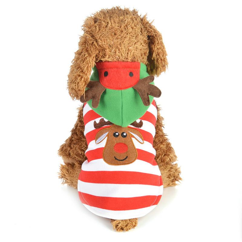 

Dog Apparel Christmas Pet Clothes Decoration Fashion Cute Knitted Sweater Hoodies Vest Warm In Striped Elk Coat Cat Clothing, Red