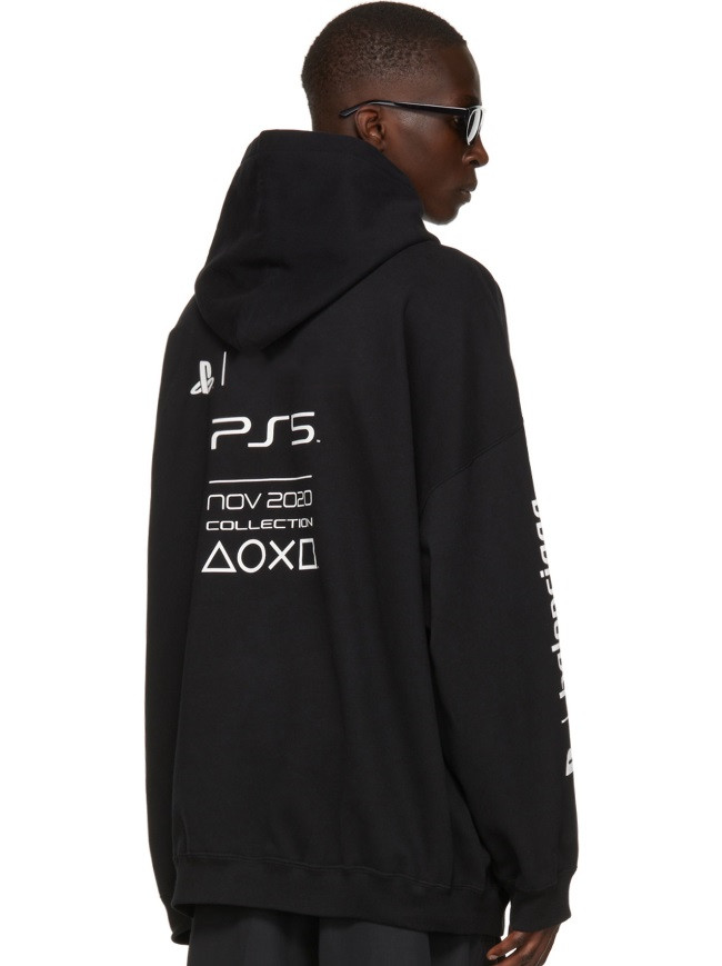 

21FW Autumn Winter PS joint Letter printed hoodies France Paris Sweatshirt men and women Oversize Luxury Fashion High Street Hooded, Black