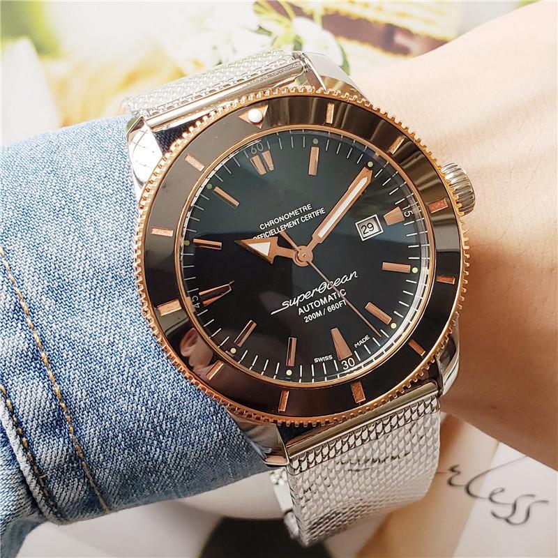 

Hot selling Fashionable goods in Europe and America watches imported mechanical movement outdoor sports adventure waterproof high-quality watches, Slivery;brown