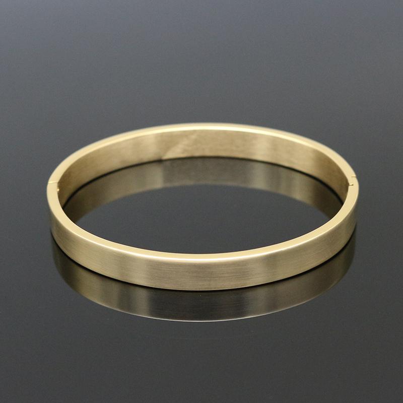 

Bangle Women Gold Color Stainless Steel Round Bangles & Bracelets Smooth Matte Trendy Charm Bracelet For Men Fashion Jewelry
