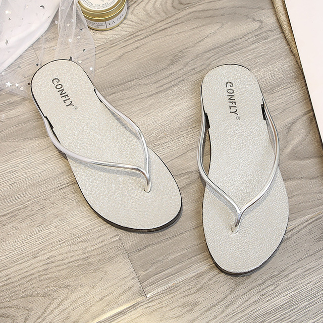 

Women Slippers Flip Flops Anti-slip Slides Sandals Fashion Girl Jelly Flats Slipper Light Weight Shoes Summer Outdoor Beach Thin Bottom Shoe GR005, Black