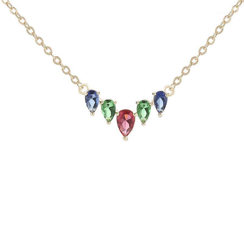 

Japanese And Korean Style Jewelry Fashion Simple Versatile Necklace Female Exquisite Drop-shaped Pendant Clavicle Chain Chains