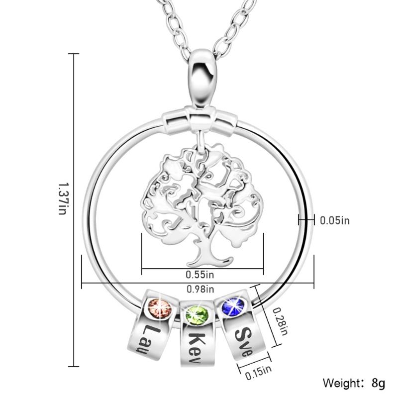 

Chains Gold/Rose Gold/Silver Color Birthstone Necklace For Mom Wife Tree Of Life Birthday Gifts Fine Jewelry Women U90F