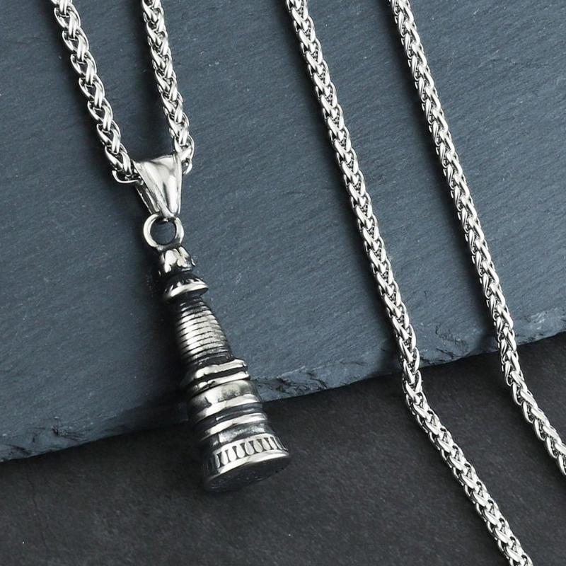 Pendant Necklaces Men&#039;s Retro Stainless Steel Openable Stupa Tower Womens Relief Buddhist Jewelry Amulets Birthday Gifts MN284-image-708527224