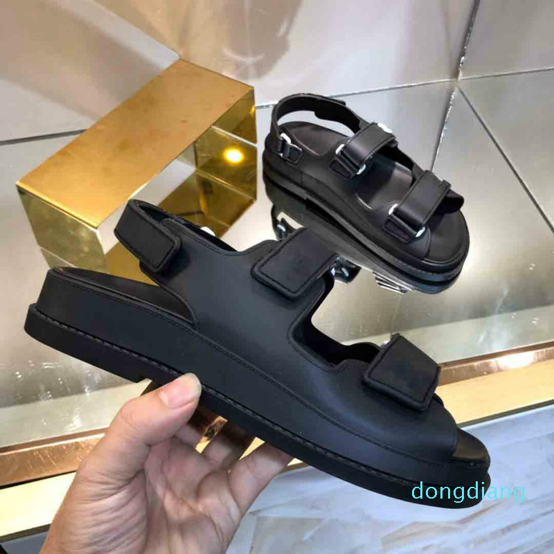 

Fashion luxury men's and women's sandals designer Velcro flat sandal, Colour1