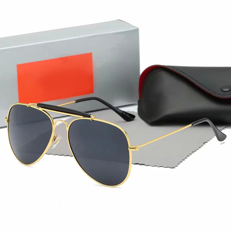 

High Quality Ray Men Women Sunglasses Vintage Pilot Aviator Brand Sun Glasses Band UV400 Bans With Box and Case 3025 r1