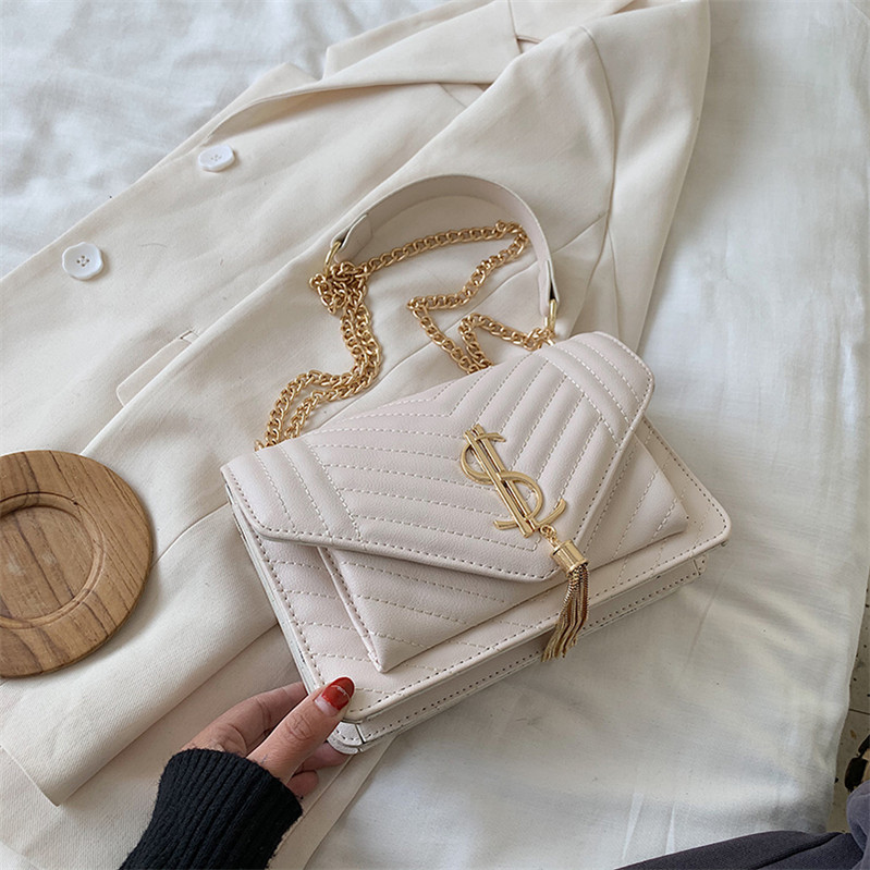 

luxury handbags women bags designer 2021 women leather messenger bag sac a main tassel chains shoulder bag female handbag ladies, 05