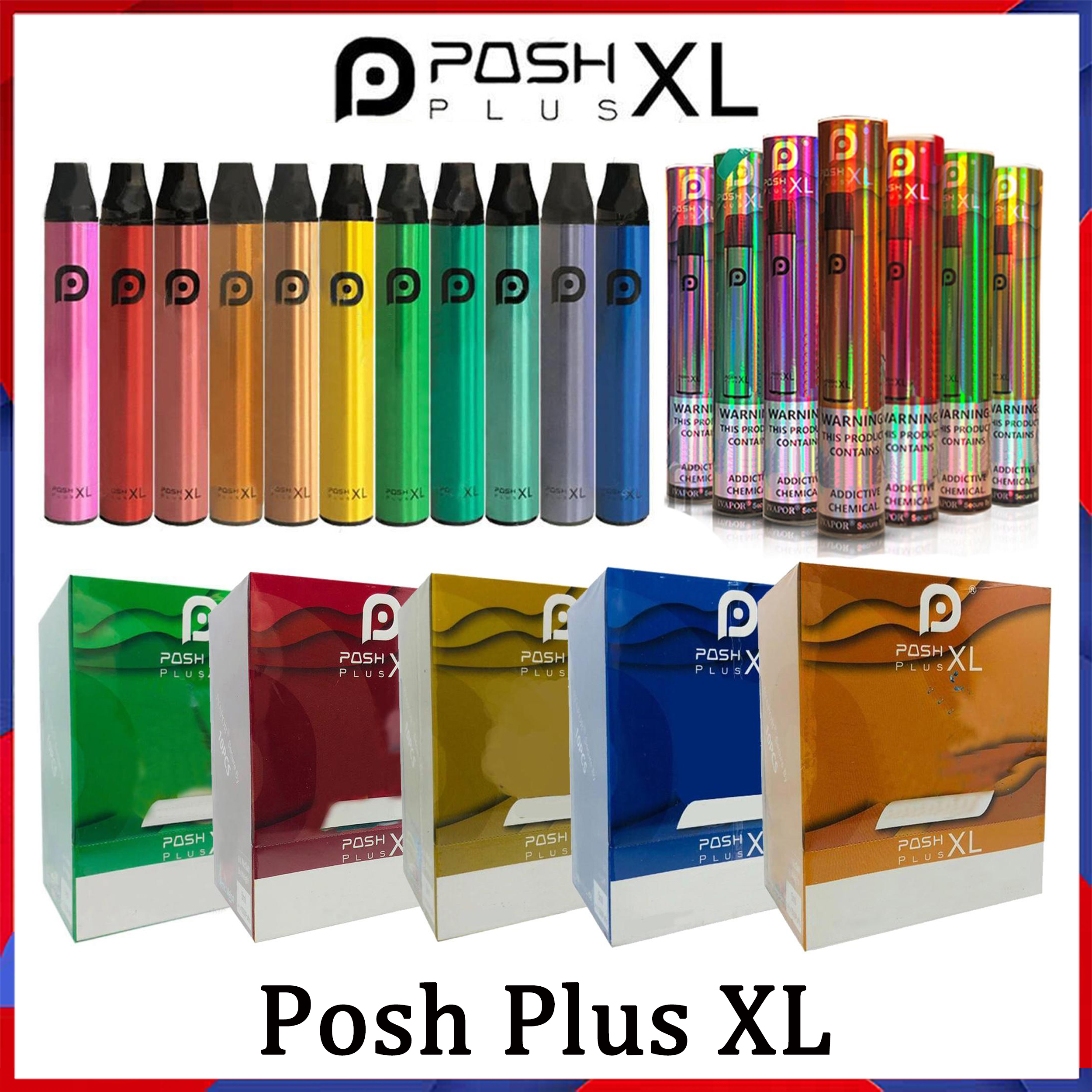 

POSH PLUS XL Disposable E Cigarette Devices Vape Pen 1500 Puffs Pods Starter Kit Updated 5ml Prefilled Cartridge Vaporizers Vs Bang xxl