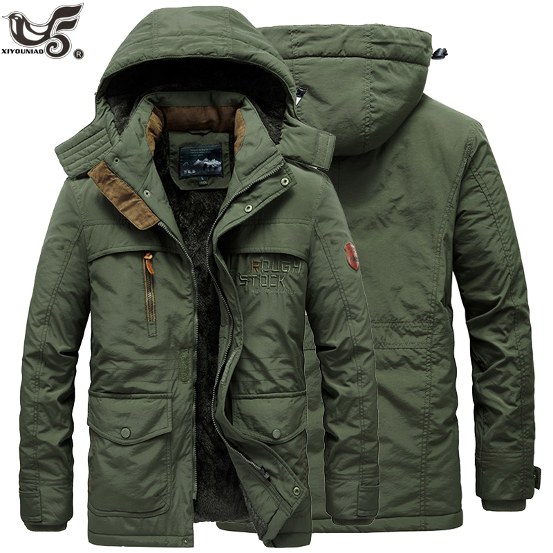 

Winter Jaet Men Thien Fleece Jaets Male Streetwear Windbreaker Parkas Coat Detachable Hoodies Cotton-padded Man Clothing, Black