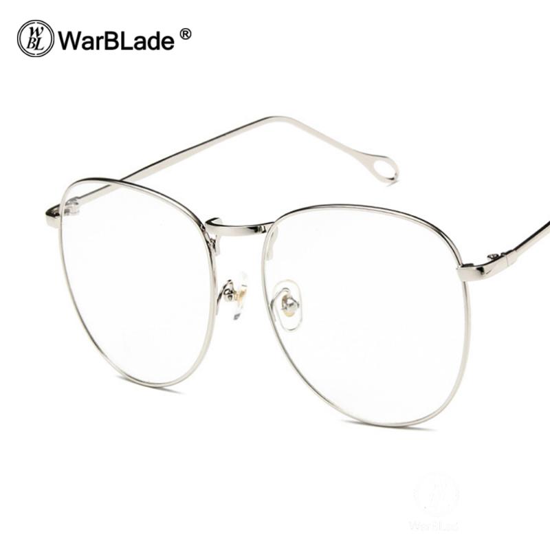 

WarBLade Fashion Round Glasses Frame Lunette 2021 Men Vintage Metal Clear Lens Optical Women Mirror Sunglasses Frames, Black