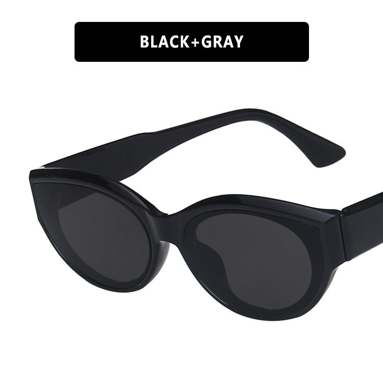 

new retro the oval frame sunglasses personality catwalk small frame sunglasses glasses men's/women's universal uv400 eyewear, White;black