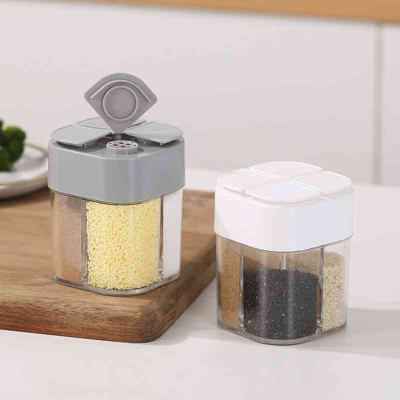 4In1 Seasoning Box 4 Compartments Kitchen Spice Storage Bottle Jars With Lid Storage Salt Pepper Cumin Kitchen Tools-image-694071505