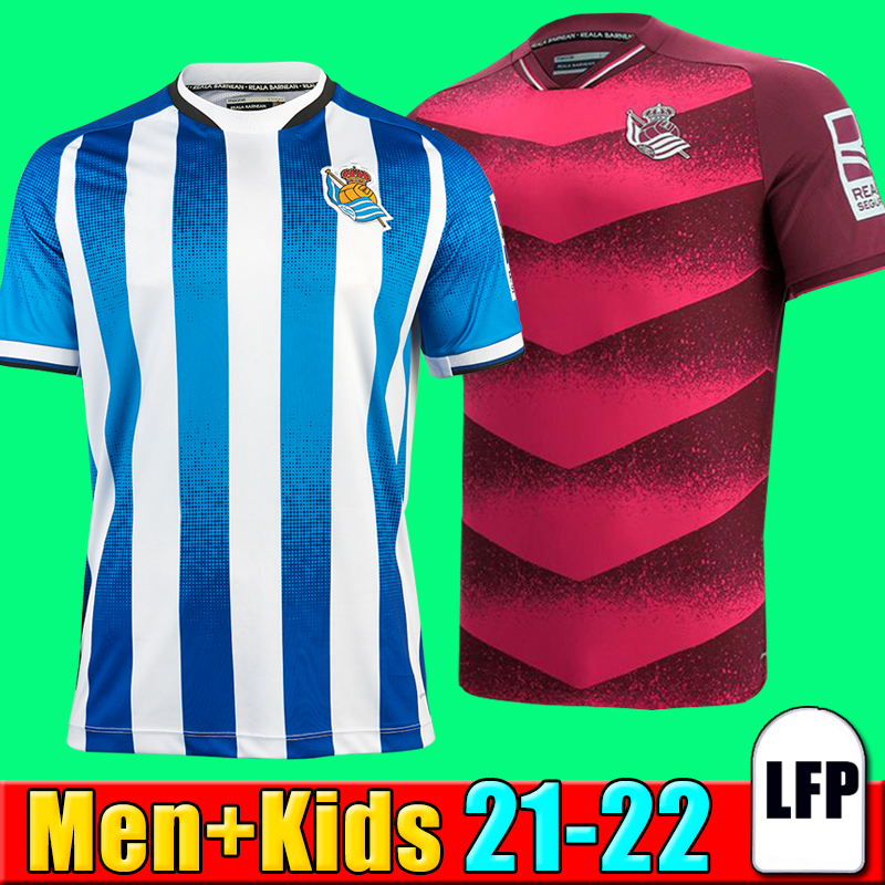 

21 22 Real Sociedad soccer jerseys 2021 2022 camisetas de fútbol Portu WILLIAN J. SILVA OYARZABAL Merino ISAK Men kids kit home away football shirts, P03 21 22 away
