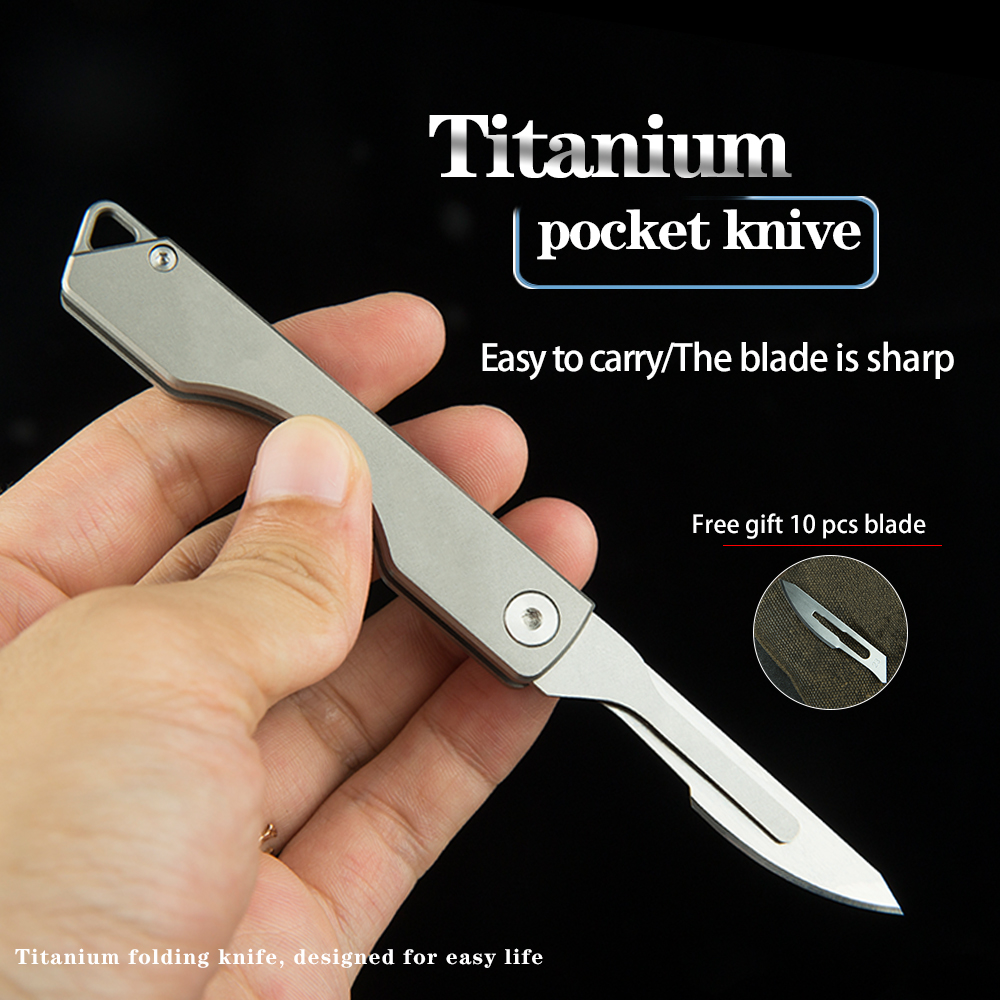 

Titanium foding knife high hardness tactica outdoor surviva camping too knife
