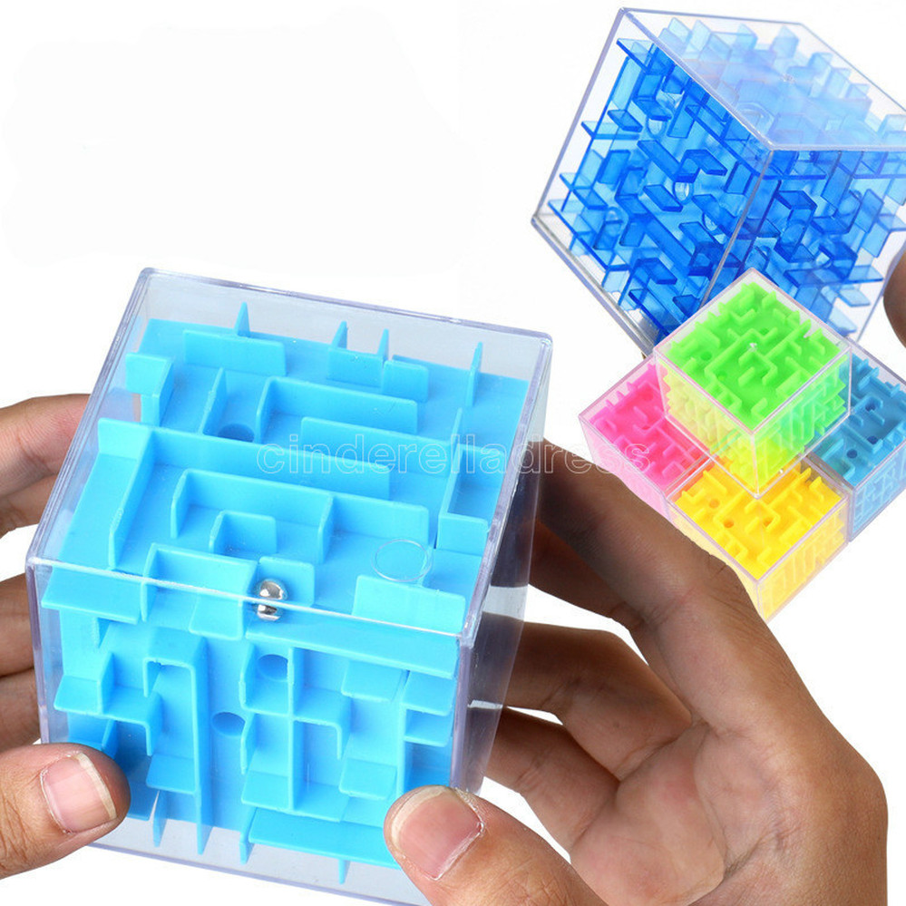 

DHL 4cm New 3D Maze Magic Cube Transparent Six-sided Puzzle Speed Cube Rolling Ball Game Cubos Maze Toys For Children Educational FY4750