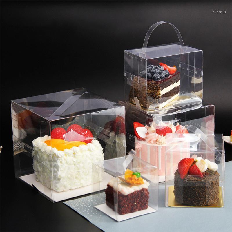 

Gift Wrap 10Pcs Portable Clear Cake Box Handheld Transparent Baking Pastry Cheese Packaging For Birthday, Wedding