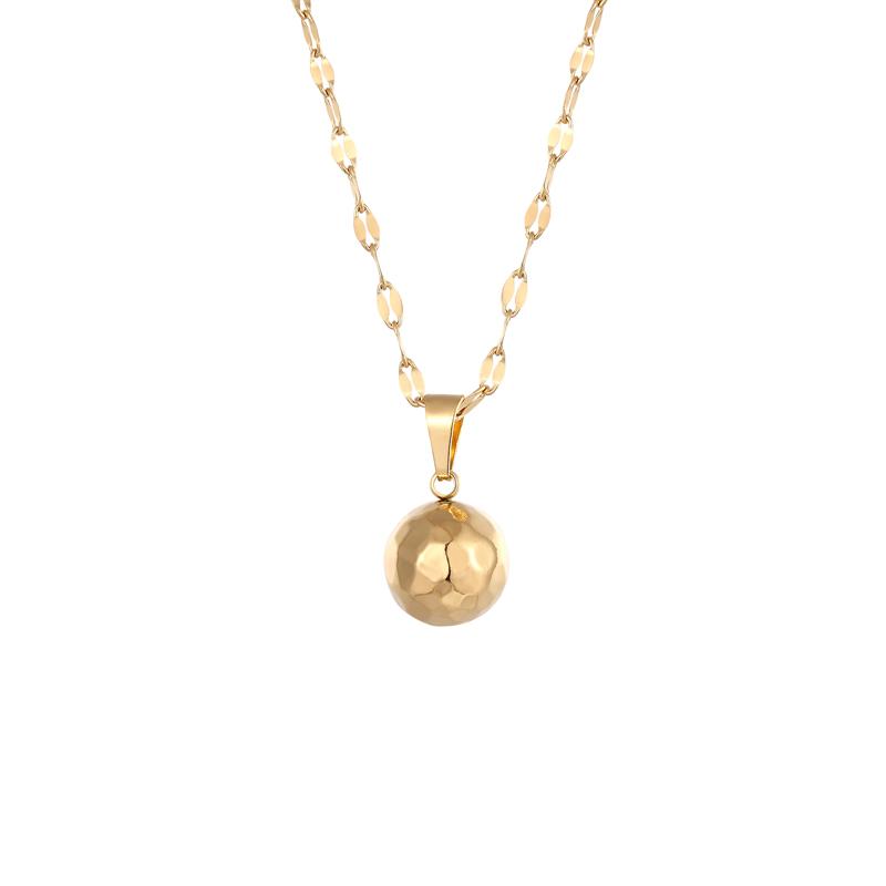 

Pendant Necklaces Unique Design Shiny Tangent Plane Ball Necklace Top Quality Stainless Steel Gold Color Jewelry Commemorate Gift