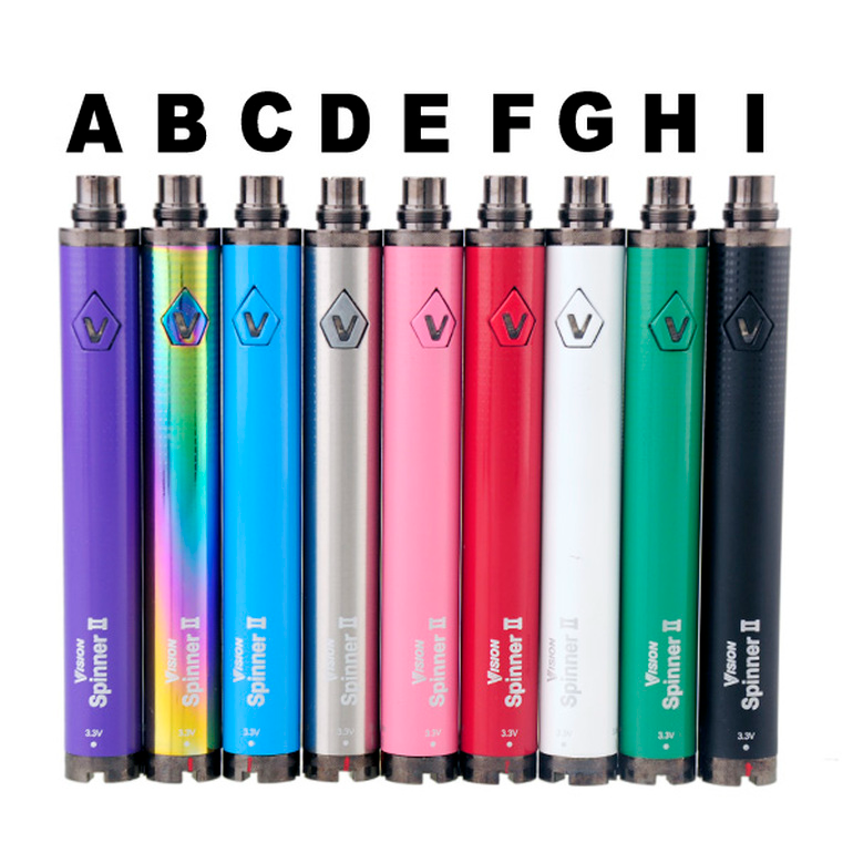 

Vision Spinner 2 II Battery 1600mAh Ego C Twist Variable Voltage VV 3.3-4.8V Battery For 510 Thread Nautilus Mini Protank Atomizer