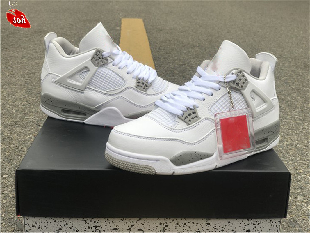 

Authentic 4 White Oreo 4s Mens Outdoor Shoes Tech Grey Black Fire Red CT8527-100 Sports Sneakers With Original