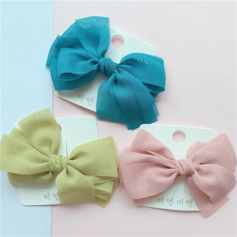 

Korea South Gate New Girl snow imitation bow hairpin edge clip children's hair accessories ins net red headdress, Pink hairpin