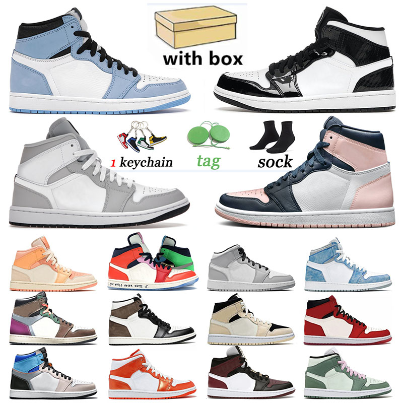 

Mens high OG basketball shoes 1s University Blue electro orange dark mocha bred shadow UNC twist men women 1 Sneakers trainers 36-45, 36-46 ts x fragment