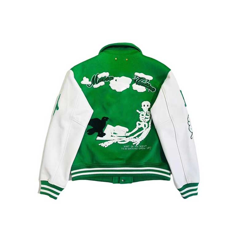 

Leather Jacket green Human Made Varsity Baseball Jackets Men Clothing Women Bomber Coats Harajuku Japanese Racer Streetwear Motorcycle Techwear Park, Shipping supplement