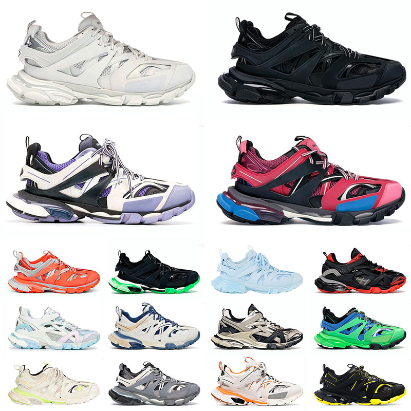 

2021 New Arrival Triple S Track 3.0 Outdoor Shoes Running Sneakers Beige Green Blue Pink Purple Pastel Multicolor Trainers Runner Jogging Walking, 36-46 white purpe