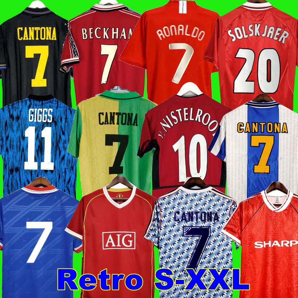 

final Retro United 2002 Soccer jersey MAN UTD football Giggs SCHOLES Beckham RONALDO CANTONA Solskjaer Manchester ROBSON 07 08 09 98 99 90 9, Black;yellow