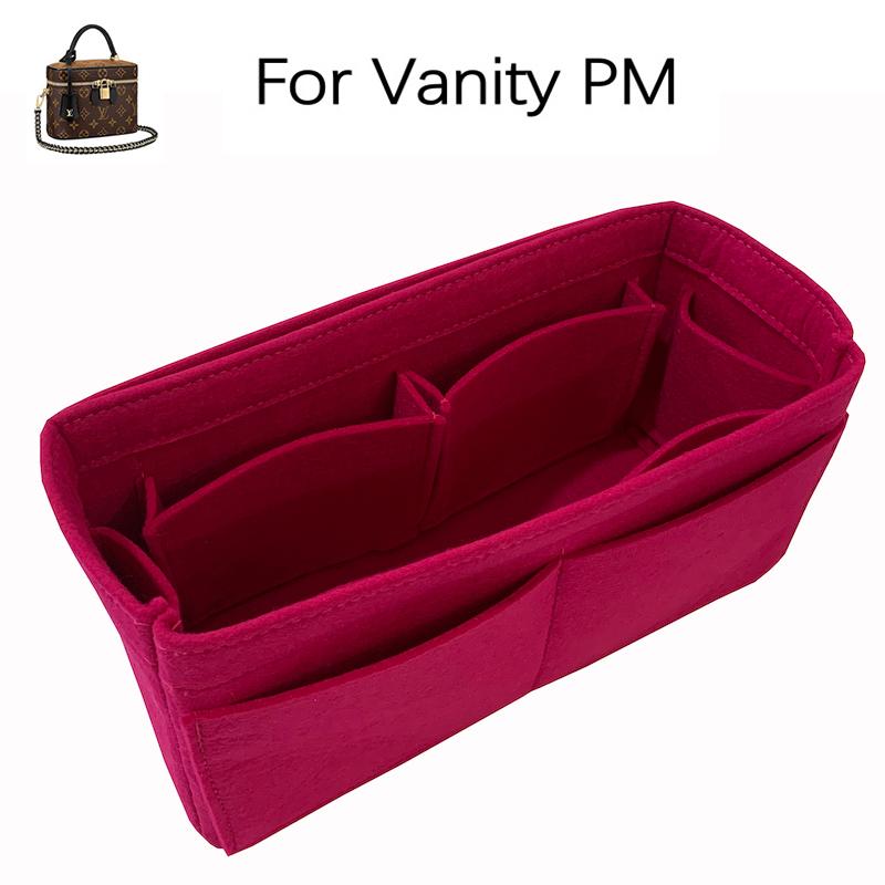 

For Vanity PM Bag Insert Organizer Purse Insert, Shaper-2/3MM Premium Felt (Handmade/20 Colors) Cosmetic Bags & Cases