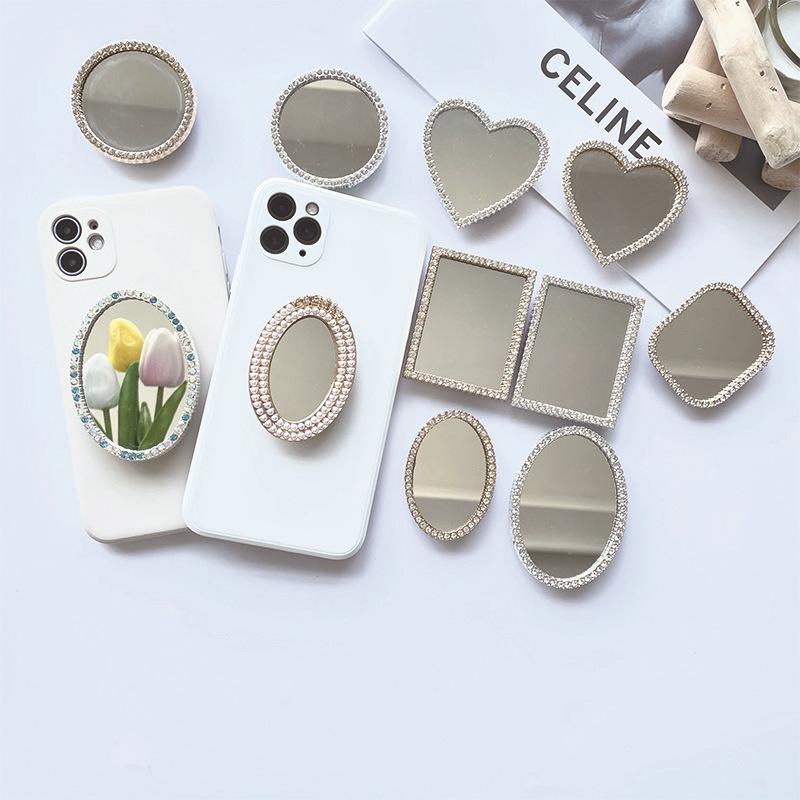 Cell Phone Mounts & Holders Airbag Holder Korean Style Folding Lazy Desktop Love Mirror Head Expanding Socket Stand Grip-image-723632137