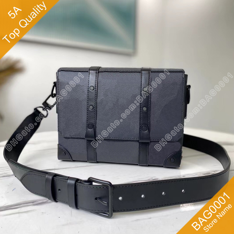 

5A Top Quality Message Bag Canvas Leather Casual Shoulder Bags Wallet Crossbody With Box B130 (45727 57726) BAG0001, Black&canvas 45727