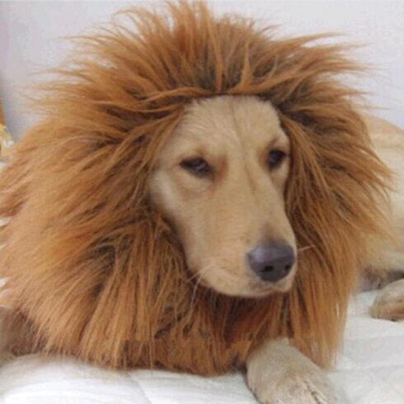 

Dog Apparel Pet Costume Lion Mane Wig For Polyester Adjustable Halloween Clothes Festival Fancy Dress Up