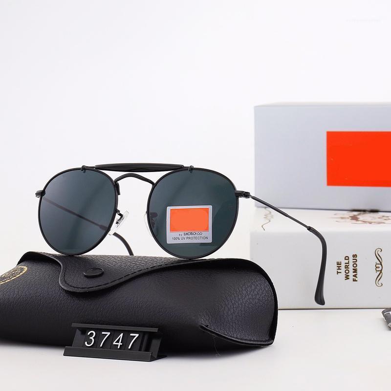 Vintage Hommes Sunglasses Femmes Rétro Marque Design Rond Métal Cadre Coloré Gradient Lentille De Mode Lunettes Gafas Sol Mujer UV4001