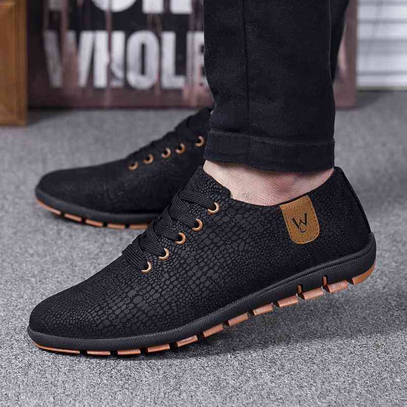 

dress shoes mens casual fashion low lace-up walking sneakers flats breathable running men zapatillas hombre 2x1d iahe, Black