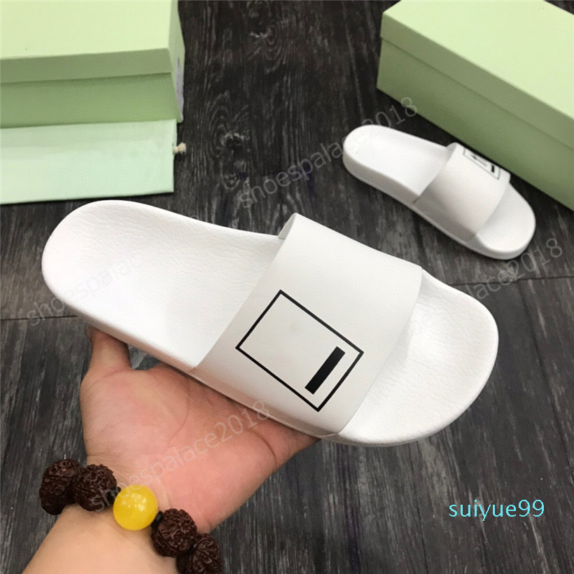 

2022 Mens Womens Off Slippers Home Office Summer Sandals Beach Slide Fashion Slipper Ladies Casual Shoes Print Stripes Band Leather S65656, Black