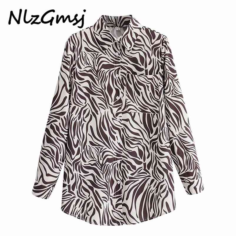 

Blouse Women Spring Shirt Woman Animal Print Loose Fashion Casual Versatile Long Sleeve Clothes 210628, As picture