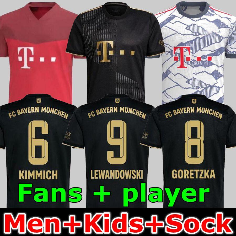 

21 22 Fans player version Bayern Munich soccer jersey LEWANDOWSKI SANE 2021 2022 football shirt HERNANDEZ GORETZKA GNABRY camisa de futebol, Black;yellow