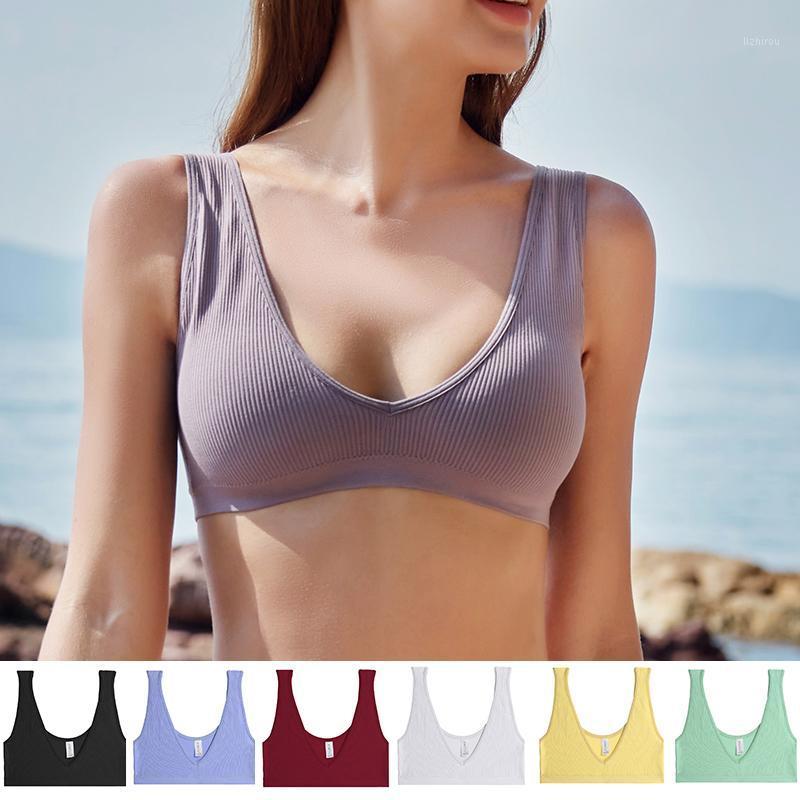 

Camisoles & Tanks FINETOO Women Seamless Bralette Ladies Sexy Deep V Tank Fashion Wide Strap Camisole Breathable Tops Girls -XL Intimate Li, Green