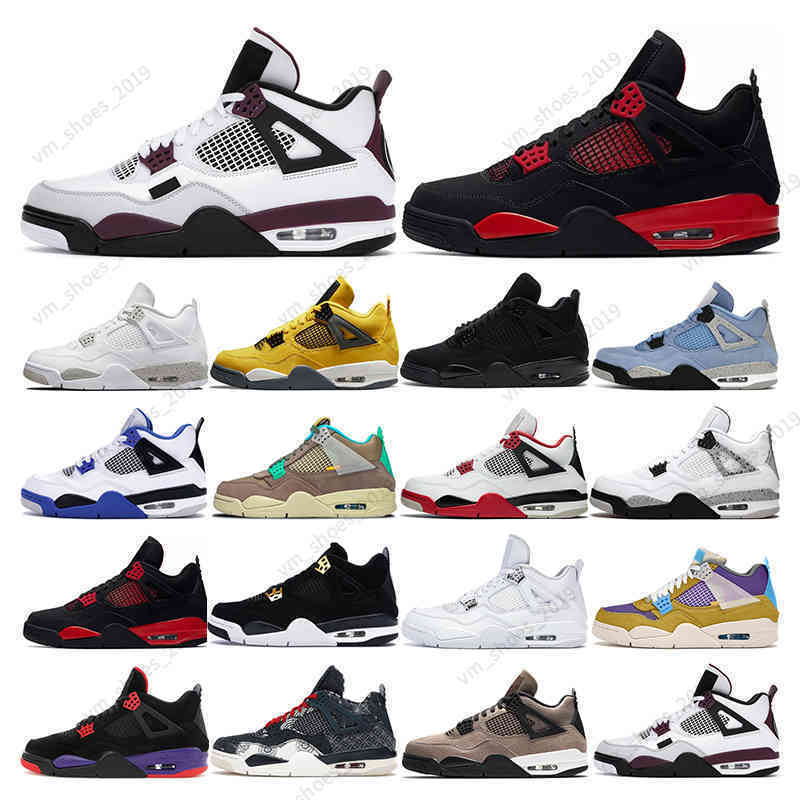 

5.5-13 Men basketball 4s Cement White Oreo 4 Black Cat Fire Red Thunder Lightning Desert Moss Taupe Haze women mens trainers sports sneaker, 18
