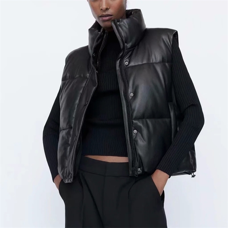 

Spring fashion down vest loose thin and not bloated pocket decoration 210524, Black