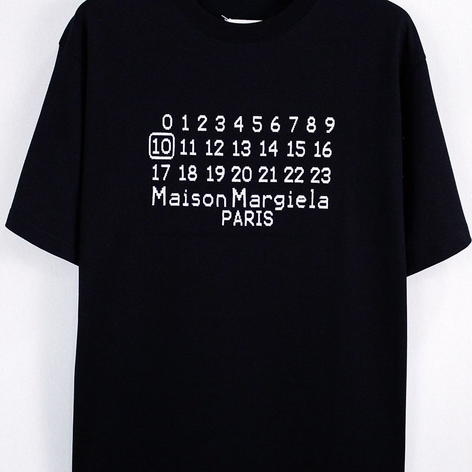 

Europe station MM6 Margiela / Martin margira digital men's and women's printed short sleeve T-shirt, White;black