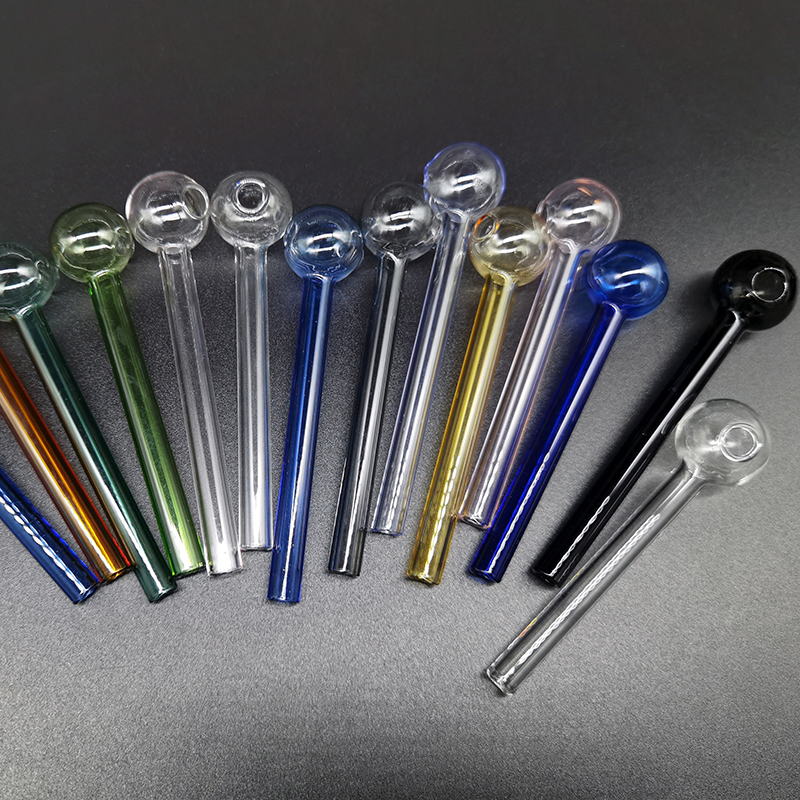 

Wholesale 4inch 4.2inch Colorful Pyrex Glass Oil Burner Pipe Smoking Tube Tobcco Herb Oils Nails Water Hand Pipes Great Tubes Nail Tips VS Bongs